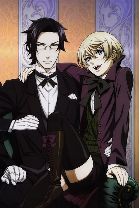 Claude and Alois Alois Trancy Wallpaper, Black Buttler Cosplay, Alois X Claude, Black Butler Alois, Silly Anime, Black Butler Wallpaper, Anime Cards, Sebastian Ciel, Alois Trancy