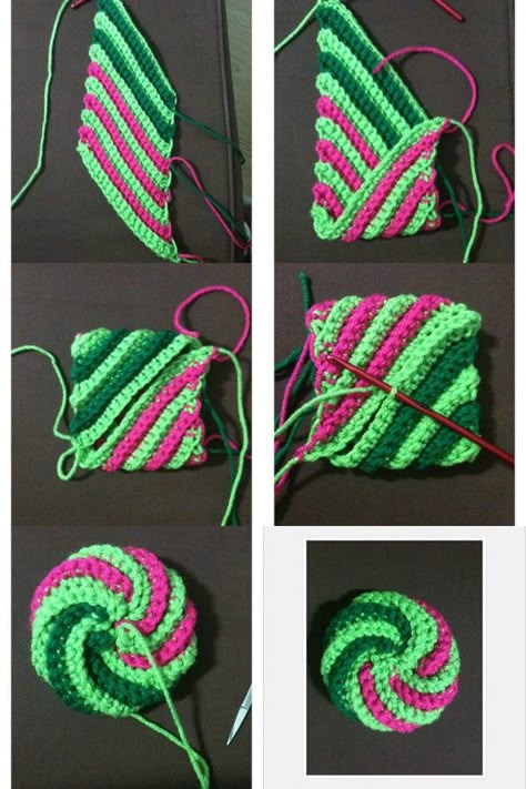 Diy Scrunchie, Spiral Crochet, Crochet Scrubbies, Confection Au Crochet, Crochet Kitchen, Crochet Dishcloths, Love Crochet, Knit Or Crochet, Loom Knitting