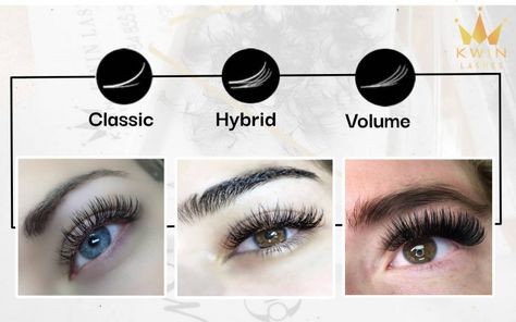 Hybrid Eyelash Extensions, Lashes Hybrid, Types Of Eyelash Extensions, Eyelash Extensions Classic, Hybrid Lashes, Russian Volume Lashes, Volume Lash Extensions, Volume Eyelash Extensions, Lash Curler