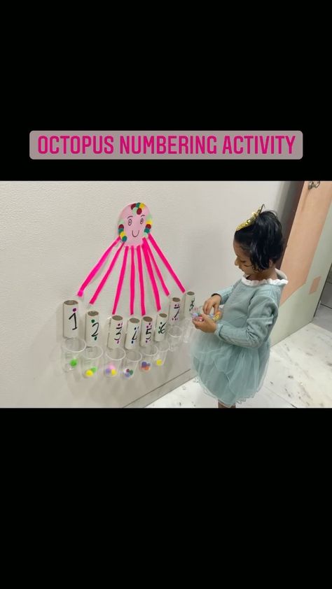 brainsmart_activity_phonics on Instagram: Octopus Numbering activity🐙 Kids love this activity and it helps 1) Logical thinking 2) visual intelligence 3) Bodily intelligence 4)… Octopus Activities For Toddlers, Octopus Activities For Preschool, Octopus Activity, Ocean Lesson Plans, Visual Intelligence, School Activity, Preschool Games, Preschool Learning Activities, Logical Thinking