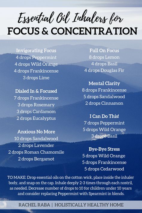 How to Use Essential Oils for Focus & Concentration #essentialoilsforfocus #diffuserblends #essentialoils #inhalerrecipes #tipsforfocus #betterfocus Concentration Diffuser Blend, Essential Oils For Concentration Focus, Essential Oils Inhaler Recipes, Inhaler Blends Essential Oils, Inhaler Recipes Essential Oil, Herbs For Focus And Concentration, Focus Blend Essential Oils, Oils For Focus And Concentration, Essential Oil Recipes Diffuser