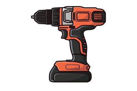 Drill Illustration, Apple Illustration, Logo Shapes, Electric Screwdriver, Electric Drill, Screwdriver, 로고 디자인, Photo Props, Electricity