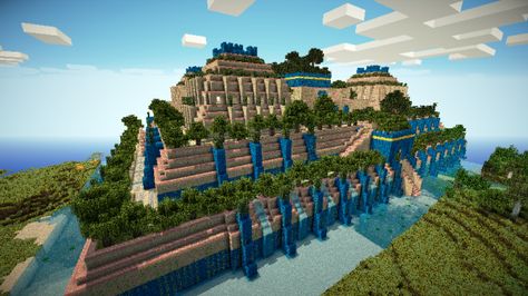 Minecraft L, Garden Minecraft, Hanging Gardens Of Babylon, Cool Minecraft Seeds, Minecraft Garden, Minecraft Statues, Minecraft Seed, Gardens Of Babylon, Hanging Gardens