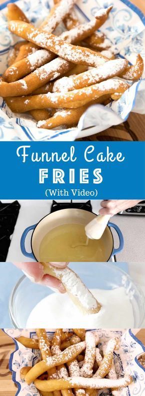 Easy Funnel Cake Fries – delicious cake batter is fried to perfect golden crispy fries. Served with some caramel sauce or a marshmallow dip! You can make the cake batter following our tutorial or get a funnel cake mix from your grocery store. So yummy! Great for snack, parties, or dessert! Quick and easy recipe. Video recipe. | Tipbuzz.com Easy Funnel Cake, Funnel Cake Fries, Dessert Quick, Weight Watcher Desserts, Funnel Cake Recipe, Crispy Fries, Marshmallow Dip, Funnel Cakes, Funnel Cake