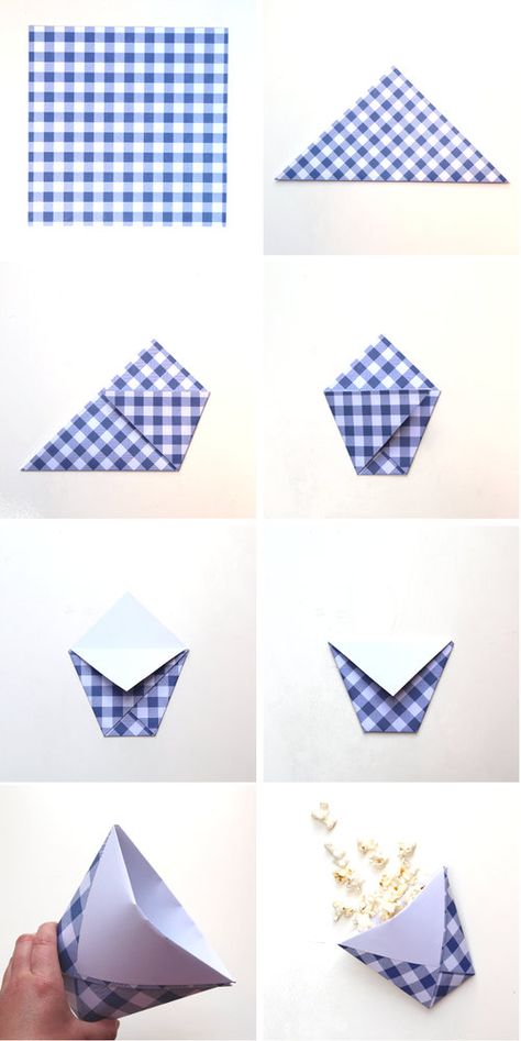 Diy Snack Bag, Origami Cup, Snack Holder, Snack Holders, Simple Sheets, Diy Snacks, Folding Origami, Seni Dan Kraf, Snack Cups