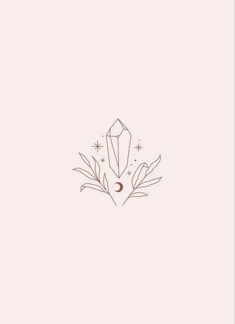 Minimal Witchy Tattoo, Crystals Tattoo Ideas, Magic Tattoo Witches, Crystal Tattoo Design, Magic Tattoo Ideas, Magic Logo Design, Magical Tattoo Ideas, Crystal Tattoo Ideas, Crystals Tattoo