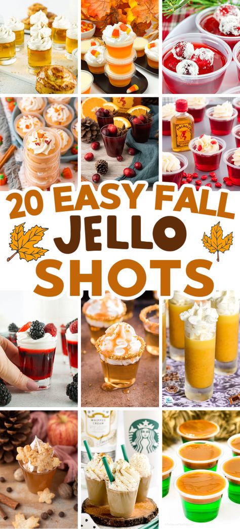 Fall Jello Shots – When the crisp days of autumn sets in, it’s time to think about what to serve for your fall dinner party! These autumnal jello shots are the perfect way to start a party! Find delicious and festive Thanksgiving jello shots too. Fall cocktails, easy fall cocktails, pumpkin drinks, pumpkin cocktails, fall jello shots recipes, easy fall cocktails, best fall cocktails, jello shots with vodka, pudding shots, sangria jello shots, candy corn jello shots, pumpkin jello shots. Thanksgiving Jello Shots, Fall Jello Shots, Thanksgiving Jello, Holiday Jello Shots, Fireball Jello Shots, Rum Jello Shots, Candy Corn Jello Shots, Best Jello Shots, Jello Shots Vodka