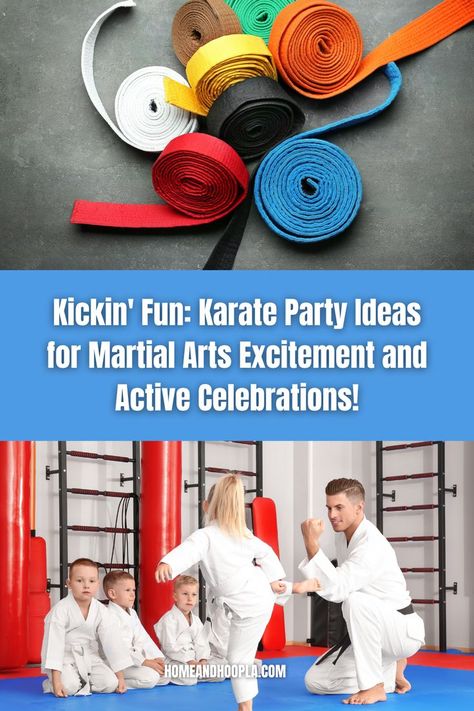 Kickin' Fun: Karate Party Ideas for Martial Arts Excitement and Active Celebrations! Karate Party Ideas, Karate Party Favors, Dojo Decor, Karate Birthday Invitations, Martial Arts Party, Karate Birthday Party, Martial Arts Birthday, Karate Party, Karate Birthday