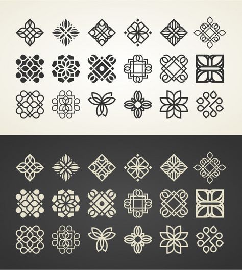 Crea Cuir, Geometric Pattern Art, Kunst Inspiration, Logo Design Ideas, Islamic Art Pattern, Ornaments Design, Design Set, 로고 디자인, Geometric Art