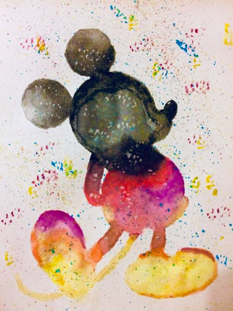 Watercolour Colourful Mickey Mouse Watercolour Disney Art, Disney Watercolour Painting, Disney Watercolor Paintings Easy, Disney Watercolor Paintings, Watercolor Art Disney, Disney Watercolour, Mickey Mouse Watercolor, Mouse Artwork, Sketches Watercolor