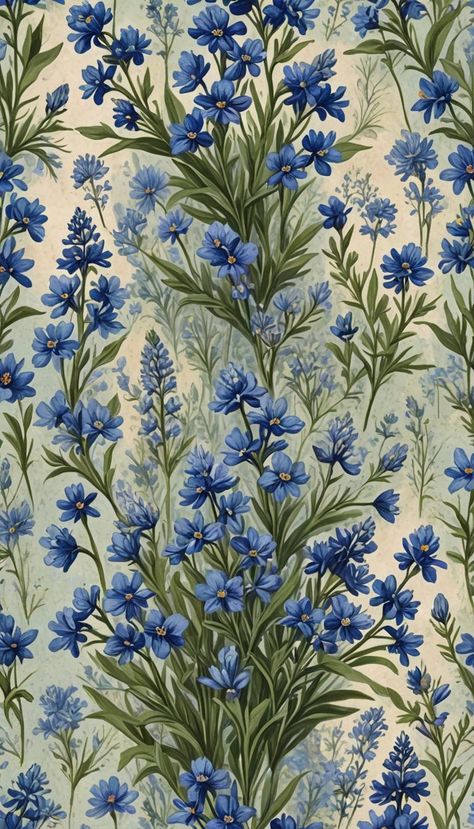 Cottagecore Blue Wallpaper, Blue Flower Background Aesthetic, Blue Flower Wallpaper, Floral Pattern Wallpaper, Cocoppa Wallpaper, Flowery Wallpaper, Wallpaper Nature Flowers, Hippie Wallpaper, Iphone Wallpaper Photos