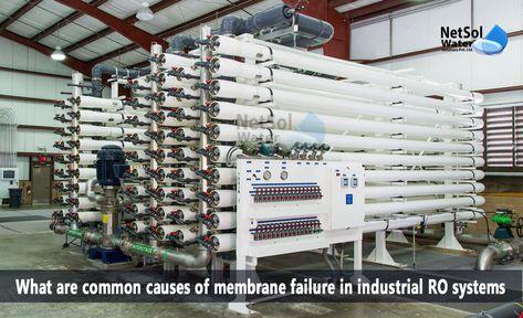 What are common causes of membrane failure in industrial RO systems? Ro Plant, Plant Installation, Water Purification System, Chemical Structure, Reverse Osmosis System, Cleaning Techniques, Surface Water, Reverse Osmosis, Water Plants