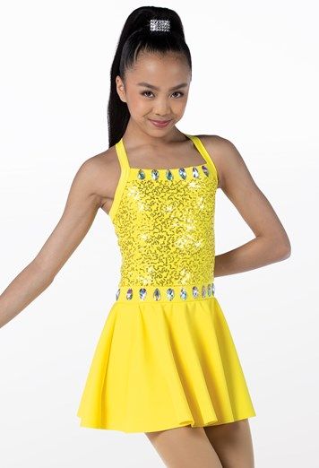 Gemstone Halter Dress Dance Costume | Weissman® Skating Dress, Ponytail Holder, Skating Dresses, Dance Costume, Ponytail Holders, Dance Outfits, Dance Dresses, Dress Designs