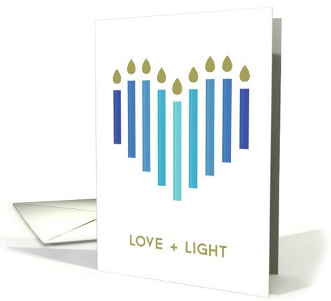 WINNER BEST of 2016 Founders' Choice Awards, Simply Clever - Love and Light, Modern Heart Menorah - Elegant Hanukkah Card by Ivy Brown of Ivy & Ink #anycardimaginable Hanukkah Cards Handmade, Jewish Holiday Cards, Diy Hanukkah, Hanukkah Art, Jewish Crafts, Hanukkah Crafts, Simple Christmas Cards, Hanukkah Decorations, Hanukkah Cards