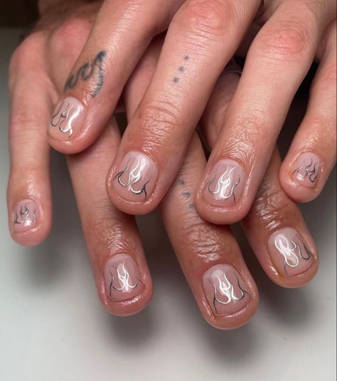 Clear Nail Ideas Short, White Manicure Designs, Manicure Designs For Short Nails, Summer Manicure Designs, 2023 Manicure, Men Manicure, Short Nails Manicure, Kids Manicure, Simple Manicure