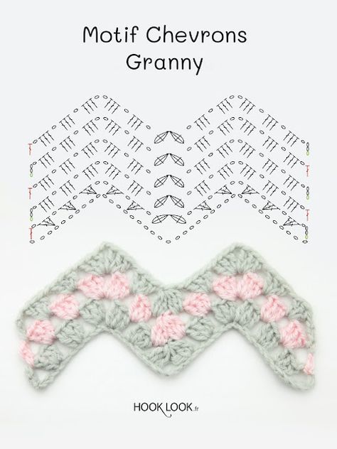 Les chevrons au crochet - HOOKLOOK. Méli-mélo d'idées en laine et au crochet. Crochet Shaw, Chevron Crochet, Crochet Tutorial Pattern, Crochet Classes, Crochet Stitches Free, Crochet Summer Tops, Crochet Circles, Manta Crochet, Crochet Stitches Tutorial