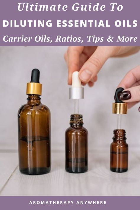 In this ultimate guide to diluting essential oils you'll find expert tips, carrier oil recommendations, and dilution ratios for mixing essential oils and carrier oils. Leaarning how to dilute essential oils with carrier oils is key to getting the nmaximum benefits for your skin without any adverse side effects. Mixing Essential Oils, Carrier Oil Benefits, Essential Oil Dilution Chart, Dilute Essential Oils, Essential Oil Chart, Essential Oil Roller Bottle Recipes, Diluting Essential Oils, Essential Oils 101, Doterra Essential Oils Recipes