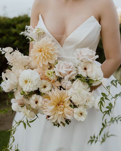 Cafe Au Lait Wedding Bouquet, Dahlia Cascade Bouquet, Dahlia Cafe Au Lait Bouquet, Cafe Au Lait Dahlias Wedding, Cafe Au Lait Dahlia Bridal Bouquet, Cafe Au Lait Dahlia Bouquet, Fluffy Bouquet, Persephone Wedding, Ranunculus Bridal Bouquet