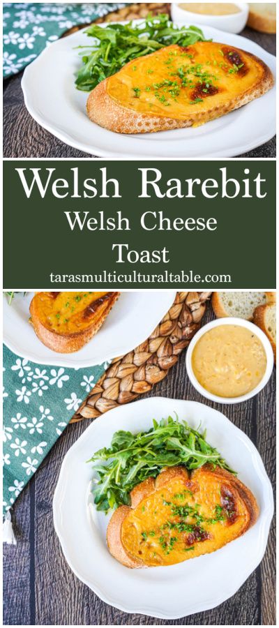 Welsh rarebit (Welsh Cheese Toast) on a white plate with arugula. Rarebit Recipe Cheese Sauce, Welsh Decor, Welsh Food, Lotr Party, Cheese Toast Recipe, Welsh Rarebit, Yummy Bread, Welsh Recipes, Awesome Appetizers