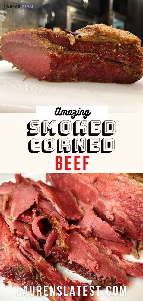 Grilled Corned Beef, Smoked Corned Beef Brisket, St Patrick's Day Menu, Smoked Corned Beef, Brisket Flat, Beef Brisket Recipes, Corned Beef And Cabbage, Corned Beef Brisket, Beef And Cabbage