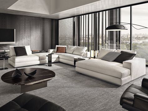 Sectional fabric sofa HAMILTON | Fabric sofa by Minotti Cream Living Room Decor, Creative Living Room Ideas, Minotti Sofa, Hamilton Sofa, Fabric Sofa Design, Cream Living Rooms, Design Line, Design Del Prodotto, A Living Room