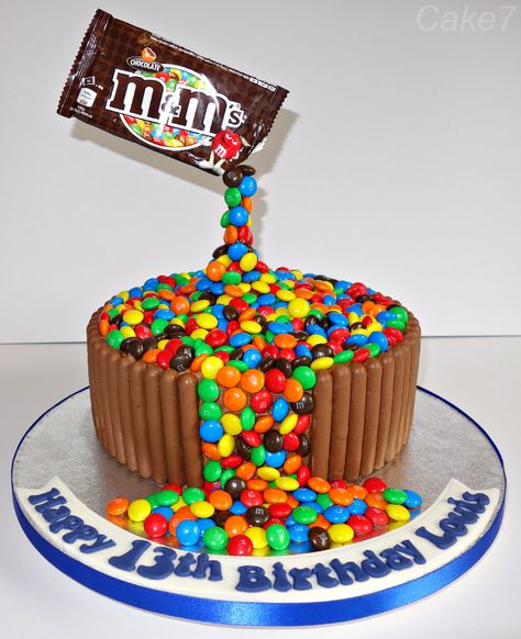 M&M gravity themed cake. www.cakeseven.wix... Facebook- Cake7. Twitter- Cake7 email: cake.seven@aol.co.uk phone: 07731 882 988 Mnm Cake, Pickle Pasta Salad Recipe, M&m Cake, Birthday Things, Gravity Cake, Cake Decorating For Beginners, Cake Shapes, Decorated Cakes, 12th Birthday