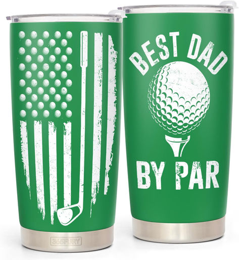 Looking for cool gifts for dad? This tumbler with its shiny gold design will surely win his heart when he receives it.  Made with double-wall vacuum insulation this 20 oz Golf Dad Tumbler ensures that your drinks stay at their ideal temperature for an extended period. Perfect for summer golfing. Golf Gifts For Dad, Gifts For Dad From Daughter, Best Dad By Par, Christmas Gifts For Dad, Present For Dad, Funny Presents, Best Dad Gifts, Presents For Dad, Christmas Gift For Dad