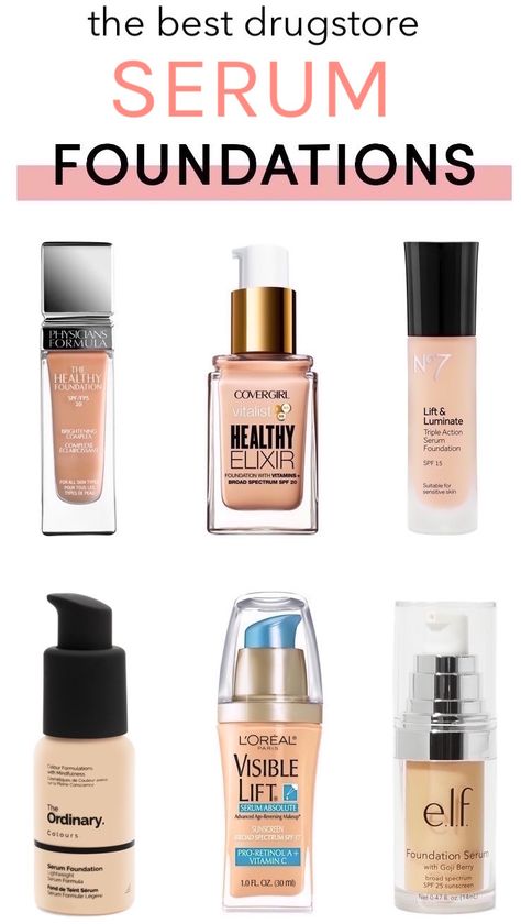 If you think you need to spend big bucks for a foundation with flawless coverage plus skincare benefits, think again! These standout serum foundations (all under $15) feel like nothing, look natural and double as serious skincare! Ordinary Serum Foundation, Ordinary Serum, Drugstore Foundation, Best Drugstore Makeup, Skincare Benefits, Serum Foundation, Vanity Box, Best Serum, Beauty Finds