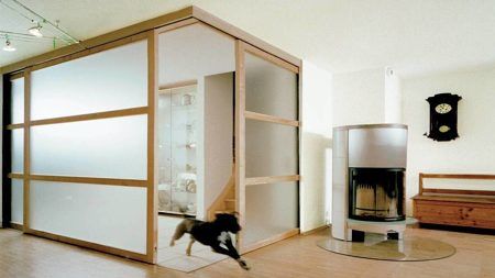 Sliding Doors: An Innovative Solution - Richelieu Hardware Sliding Door Room, Sliding Door Room Dividers, Sliding Doors Exterior, Custom Cabinet Doors, Corner Storage Cabinet, Door Room, Sliding Tracks, Frameless Shower Enclosures, Room Divider Doors