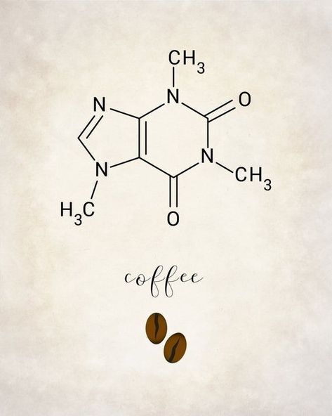 Caffeine Molecule Tattoo, Coffee Molecule, Coffee Chemistry, Caffeine Quote, Chemistry Tattoo, Lotusblume Tattoo, Chemistry Art, Molecule Tattoo, Dragons Tattoo