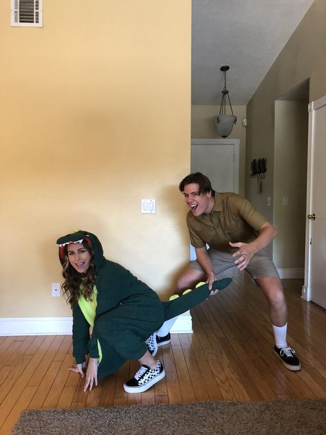 Steve Irwin Costume Couple, Steve Irwin Costume, Stingray Costume, Crocodile Costume, Big Lil, Steve Irwin, Couple Costume, Couple Ideas, Cute Couple Halloween Costumes