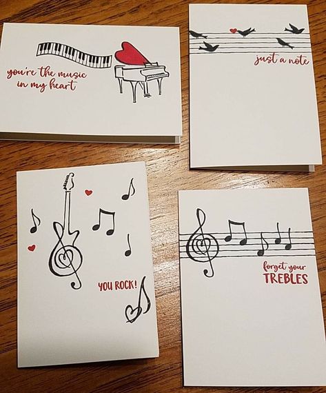 Button Christmas Cards, Musical Cards, Handmade Greeting Card Designs, Creative Gift Wraps, Birthday Card Drawing, Music Crafts, Cadeau Diy, Card Drawing, Musical Notes