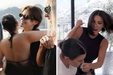 Three years after their infamous physical fight, Kardashian fans suspect that there is still tension between Kim and Kourtney.View Entire Post › Gang Up, Kim And Kourtney, Travis Barker, Feeling Insecure, Las Vegas Trip, Kourtney Kardashian, Having A Crush, Reality Show, Poses For Pictures