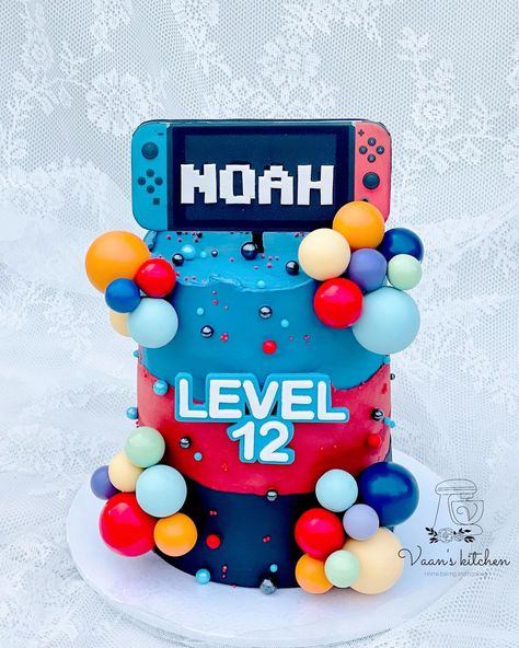 Nintendo Switch Cake #birthdaycakes #cupcakes #buttercreamcakes #fondantcakes #customcakes #handmadetopper #cakedecor #cakedesign #sydneycake #sydneycakes #vaanskitchen #spongecake #nintendoswitchcake #nintendoswitchcakes Arcade Cake Ideas, Nintendo Switch Cake Topper, Nintendo Switch Cakes For Boys, Switch Cake Ideas, Nintendo Cake Ideas, 10 Birthday Cake Boy, Arcade Birthday Cake, Nintendo Switch Cake Ideas, Game On Cake