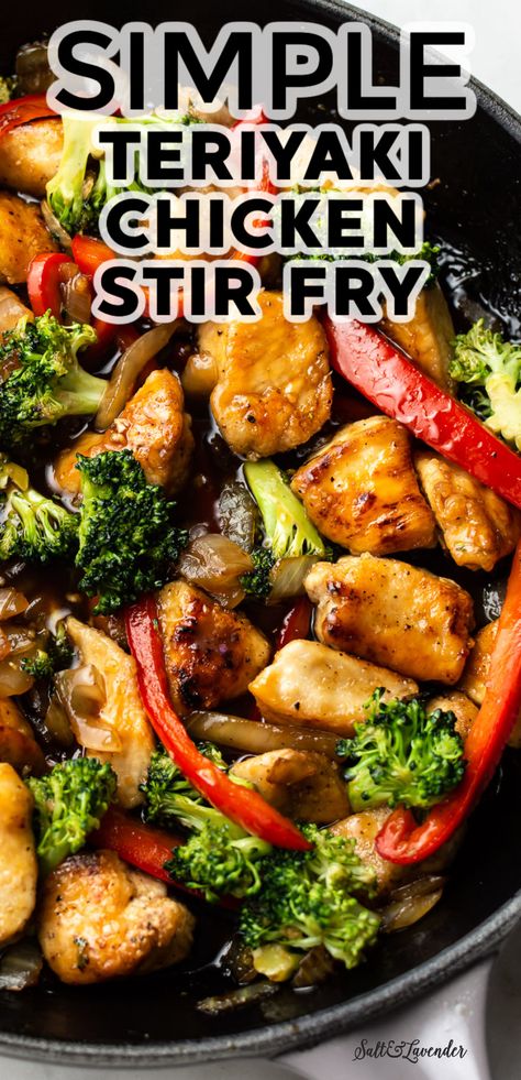 Veggie Stir Fry Recipes, Stir Fry Recipes Healthy, Teriyaki Chicken Stir Fry, Teriyaki Stir Fry, Easy Teriyaki Chicken, Teriyaki Recipe, Chicken Teriyaki Recipe, Stir Fry Recipes Chicken, Chicken Teriyaki