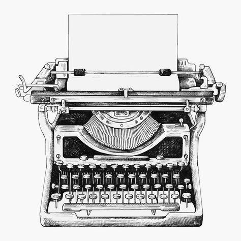 Hand drawn retro typewriter | Free Vector #Freepik #freevector #vintage #paper #hand-drawn #sketch Typewriter Drawing, Typewriter Tattoo, Writing Machine, Typewriter Art, Zestaw Ikon, Retro Typewriter, Hand Images, Vintage Typewriters, Vector Hand