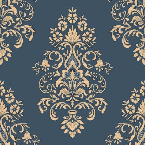 Gold Damask Wallpaper, Wallpaper Damask, Royal Wallpaper, Royal Pattern, Wallpaper Seamless, Antique Wallpaper, Premium Brand, Damask Wallpaper, Damask Print