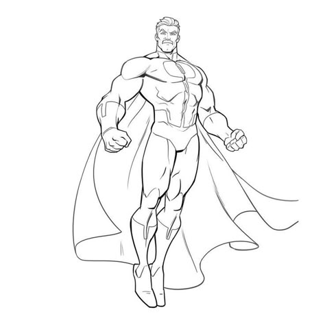 Superhero Ideas, Omni Man, Comic Art Sketch, Human Sketch, Justice Society, Drawing Superheroes, Comic Book Drawing, Marvel And Dc Characters, Man Sketch