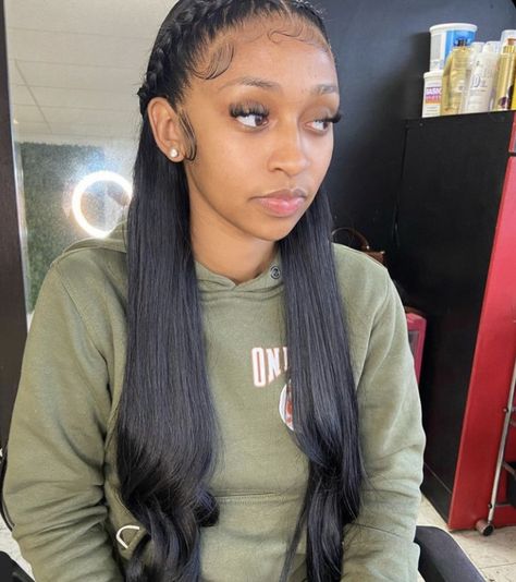 Banquet Hairstyles, Frontal Wig Hairstyles, Birthday Hairstyles, Quick Weave Hairstyles, Frontal Hairstyles, Pretty Braided Hairstyles, Wig Lace, Flat Iron Hair Styles, Natural Hair Styles Easy