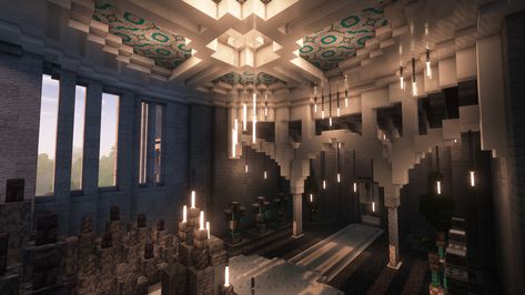 Download Now! Castle In Minecraft, Game Of Thrones Castles, Minecraft Castle Blueprints, Minecraft Castle Designs, Cathedral Interior, Interior Minecraft, Mine Minecraft, Minecraft Steampunk, Minecraft Interior