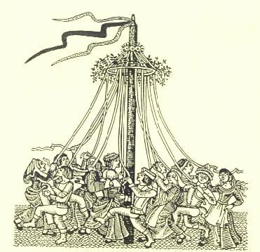 The Welsh Maypole custom is called codi’r fedwen, raising the birch (south) or y gangen haf, the summer branch (north). In the South, the Maypole, is always of birch and painted different colors. The leader of the dance would place his ribbons around the pole, followed by the other participants until the pole was covered in ribbons. Then it was raised and the dance began. This custom differs very little from those of England except that the pole was always birch and may have been smaller. Happy May Day, Sacred Marriage, Morris Dancing, May Days, Happy May, May Day, Folk Dance, Beltane, Samhain