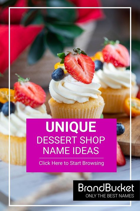 In search of amazing Dessert Shop Names? You’ve come to the right place! Here you'll find 50+ catchy brand names for Dessert Businesses that will have people drooling for more. Check out the name ideas now! dessert shop name ideas, dessert shop names, dessert shop names ideas in french, dessert shop logo, dessert shop ideas, dessert shop business name, dessert business names, dessert business name ideas Chocolate Shop Names Ideas, Patisserie Name Ideas, Dessert Brand Name Ideas, Dessert Business Name Ideas, Pastry Names Ideas, Christian Bakery Names, Bakeshop Names Ideas, Dessert Names Ideas, Dessert Shop Names Ideas