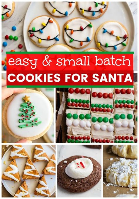 Big Batch Christmas Cookies, Santa Desserts, Small Batch Cookie Recipe, Butter Cake Cookies, Small Batch Cookies, Small Batch Baking, Chewy Chocolate Cookies, Gooey Butter Cake, Sugar Cookie Bars