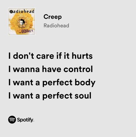 Relationship Quotes For Him Romantic, Radiohead Lyrics, Quotes For Him Romantic, Letras Cool, Creep Radiohead, Songs That Describe Me, Relationship Quotes For Him, Meaningful Lyrics, It Hurts Me