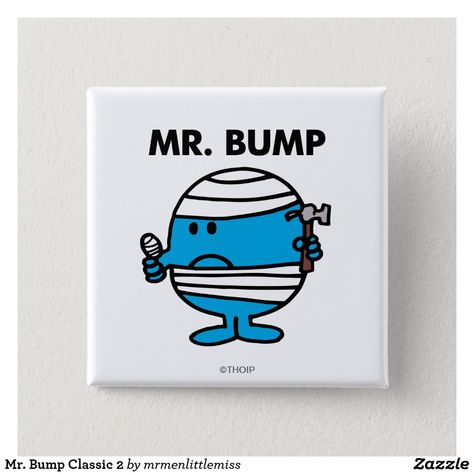 Mr. Bump Classic 2 Button Mr Bump, Mr Men, Anniversary Quotes, Pinback Button, Love Messages, Little Miss, Hand Sanitizer, Custom Holiday Card, Buttons Pinback