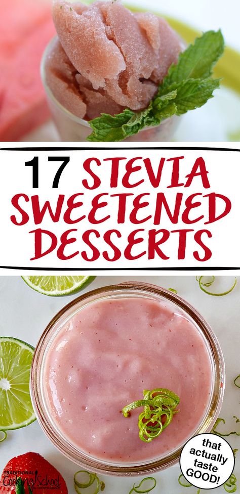 17 amazing desserts that don’t use sugar! These stevia sweetened desserts actually taste good, too! For diabetics, keto diets, Trim Healthy Mama’s and other low carb diet followers. These recipes are all easy, healthy and some with just 3 ingredients. We’re talking chocolate, cookies, cakes, no bake treats, gluten and dairy free goodies, ice cream, pudding and so much more! #dessert #sugarfree #stevia #healthy #recipes #lowcarb #nobake Keto Desserts With Stevia, Baking With Stevia Recipes, Desserts With Stevia, Recipes With Stevia, Stevia Desserts, Dairy Free Keto Recipes, Stevia Recipes, Written Recipes, Keto Diets