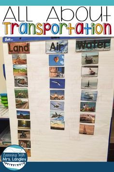 Starting a transportation unit in kindergarten or preschool can be daunting because there are so many learning opportunities and ideas out there! This blog post has free bulletin boards ideas, ideas for writing, science, and reading activities. Students will study air, land, and water travel through literature, inquiry, and exploration. Take your transportation unit to a whole new level or extend an existing community helpers unit. These lesson plans are fun and student friendly. #kindergarten Lesson Plan Kindergarten Ideas, Life In The City Preschool Theme, Transportation Inquiry Kindergarten, Transportation Large Group Preschool, Land Activities For Preschool, Kindergarten Community Unit, Transportation Lessons Kindergarten, Literacy Transportation Activities, Transport Kindergarten Activities