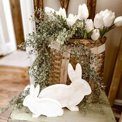 THE BRONZED BUNNY | Shop Sales Events Antique Farmhouse Easter Decor Ideas For The Home, Easter Buffet, Cottage Spring, Farmhouse Wall Sconces, Easter Surprise, Easter 2024, Buffet Ideas, Window Wall Decor, Rustic Window