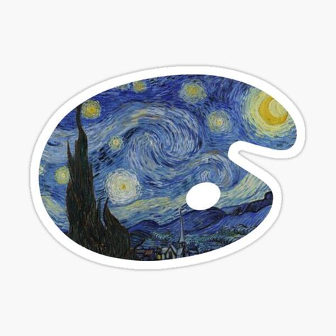 Starry Night Palette, Night Palette, Street Art Artists, Art Palette, Love Wallpapers Romantic, Stickers Aesthetic, The Starry Night, Comics Artist, Van Gogh Art