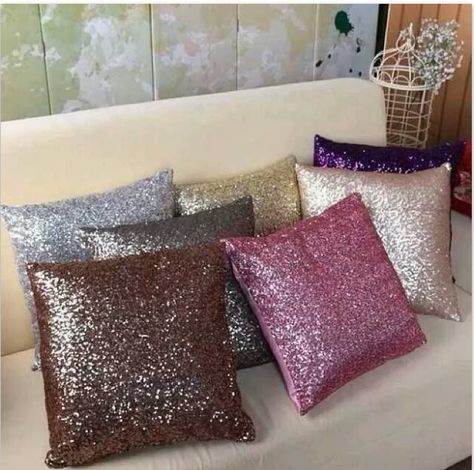 Sequin pillows Glitter Pillows, Sequin Throw Pillows, Bantal Sofa, Pretty Pillow, Throw Pillow Cases, Home N Decor, My New Room, Apartment Living, Pillow Case